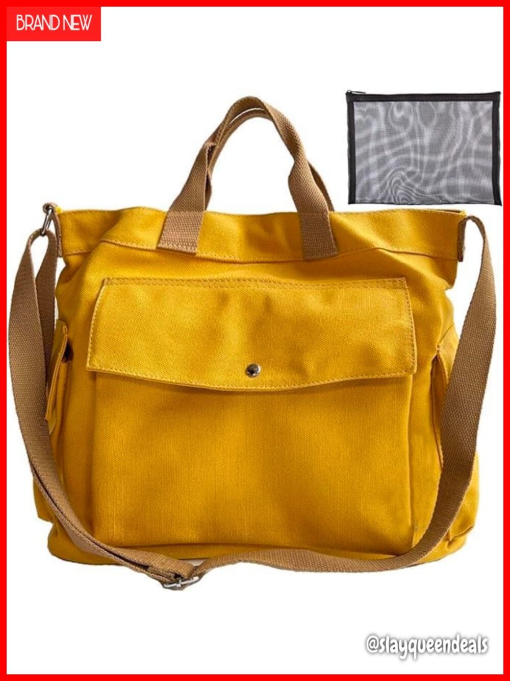 Canvas Crossbody Tote Bag with Pockets Large Hobo Shoulder Bag